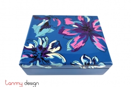 Blue Dalman box hand-painted with Tulip 23*27*H10 cm